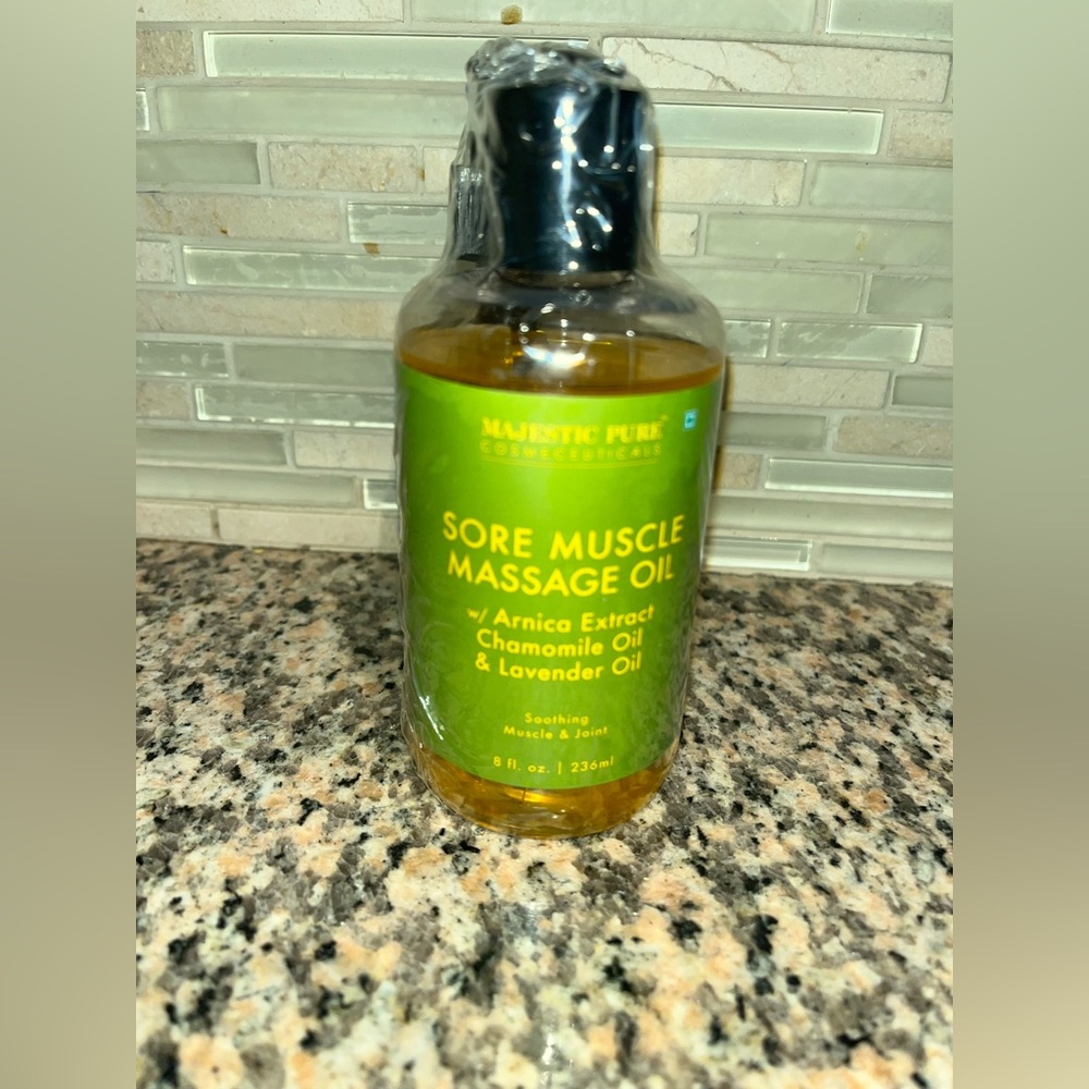 🔵Majestic Pure Sore Muscle Massage Oil Body Natural Therapy Lavender Chamomile